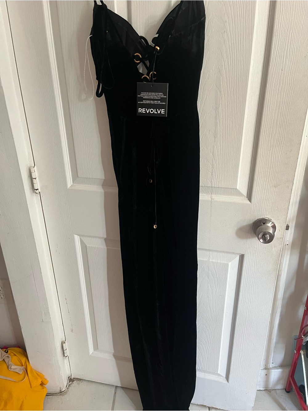 NWT Maria Lucia Hohan Maxi Dress Black Velvet Fatma Gown Cutout size US 2 - Picture 7 of 14